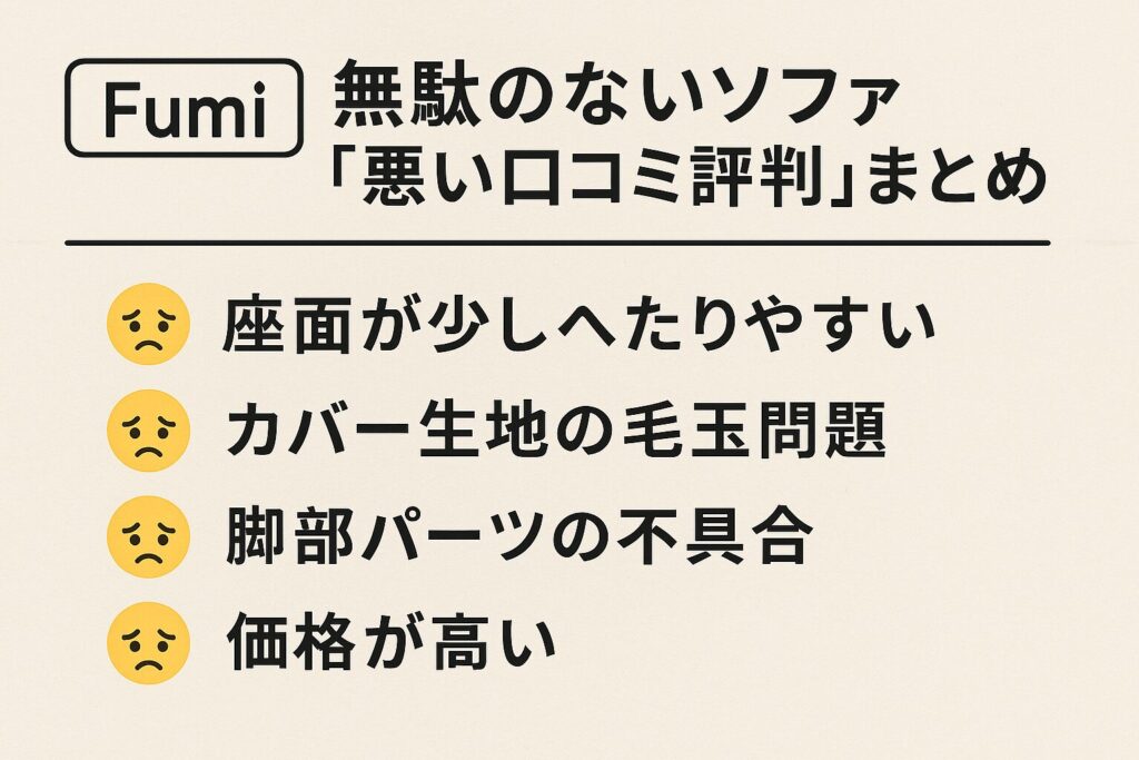無駄のないソファの悪い口コミ評判