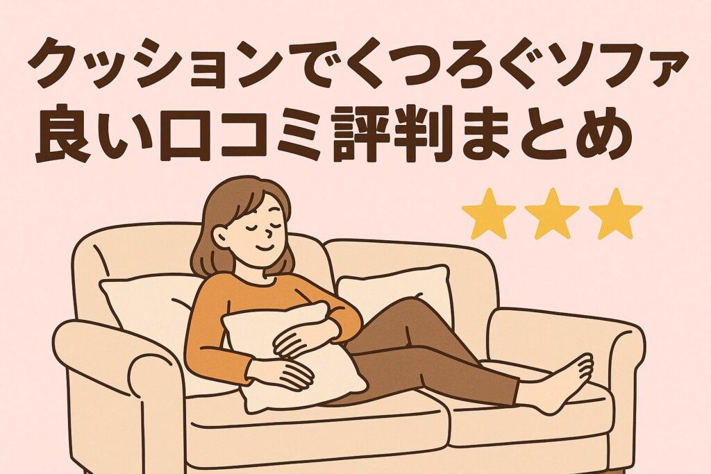 クッションでくつろぐソファの良い口コミ評判