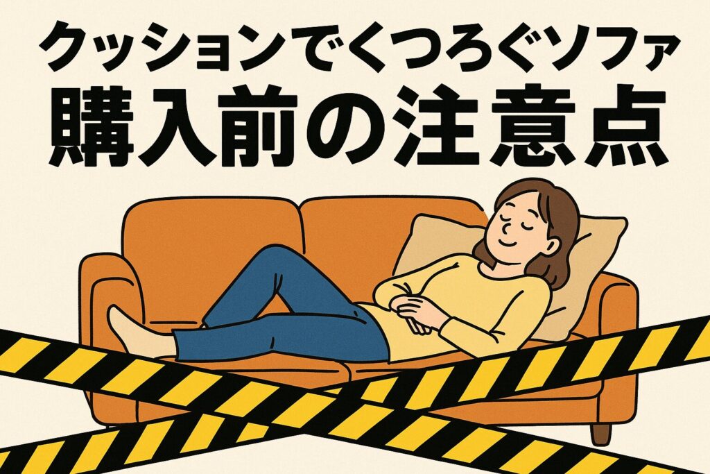 クッションでくつろぐソファの注意点